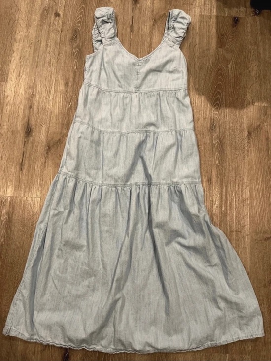 Old Navy Dresses & Skirts - Old Navy Light Blue Tiered Ruffle Strap Maxi Dress